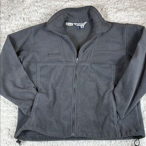 Columbia Men's Fleece Charcoal Full-Zip Jacket, Size Large